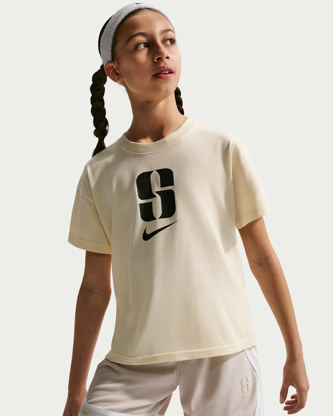 Playera Dri-FIT Max90 para niños Sabrina - Leche de coco