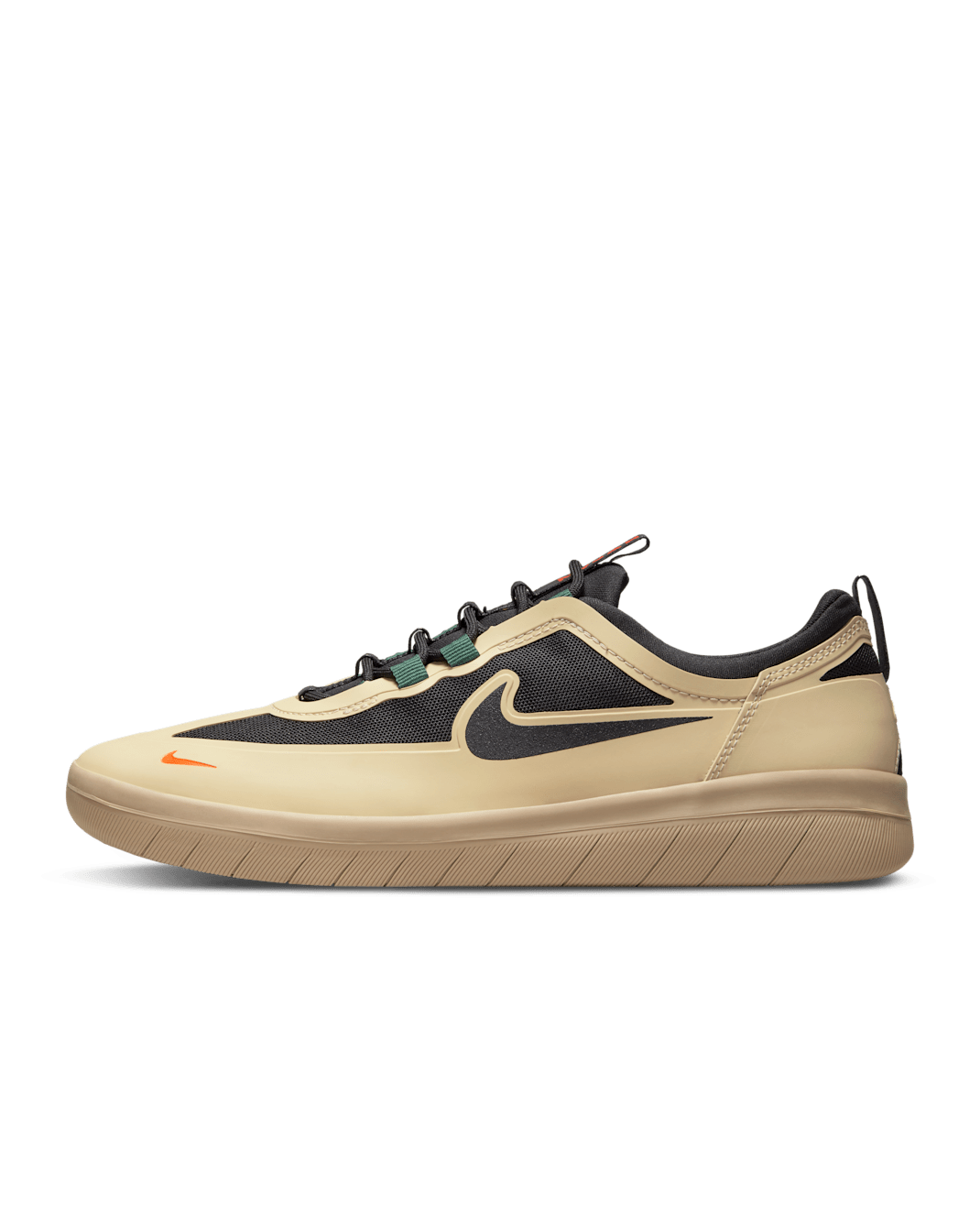 Nike SB Nyjah Free 2 Skate Shoe - Rattan/Noble Green/Safety Orange/Black