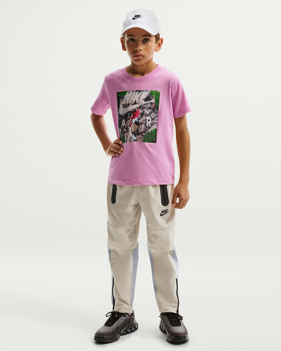 나이키 테크 주니어(남아) 우븐 팬츠 - 크림 II/울프 그레이/블랙