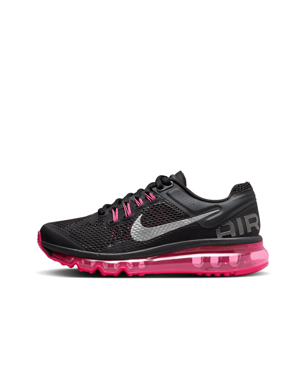 Nike Air Max 2013 Older Kids' Shoes - Black/Dark Grey/Fusion Pink/Metallic Silver