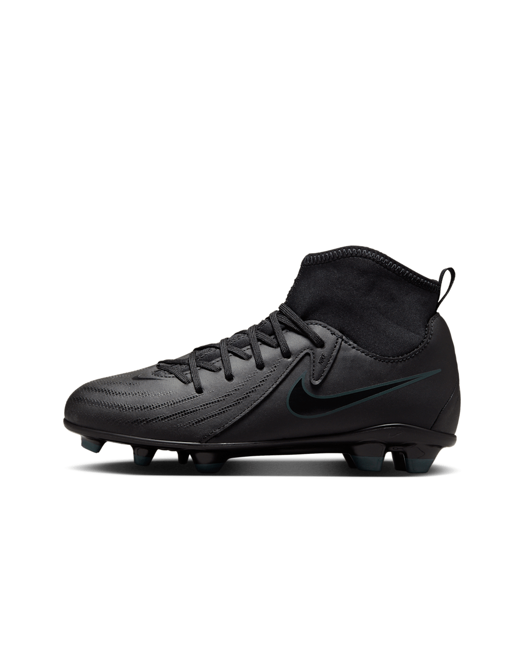 Nike Jr. Phantom Luna 2 Club High-Top-Fußballschuh für verschiedene Böden für jüngere/ältere Kinder - Schwarz/Deep Jungle/Schwarz