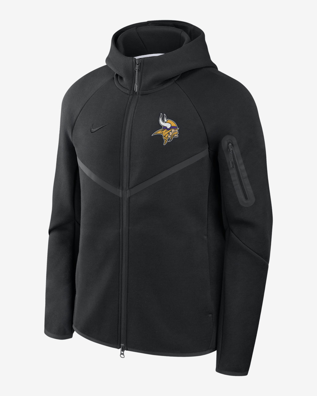 Minnesota Vikings Tech Fleece Windrunner Men's Nike NFL Full-Zip Hooded Jacket - Black