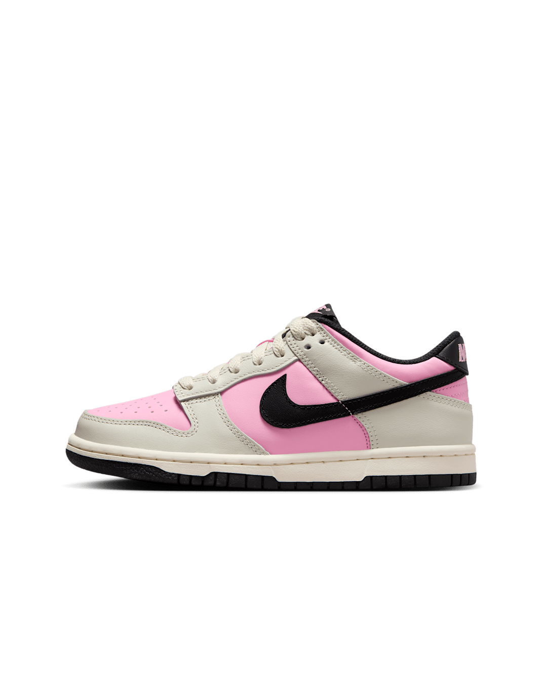 Nike Dunk Low Big Kids' Shoes - Pink Rise/Light Orewood Brown/Pale Ivory/Black