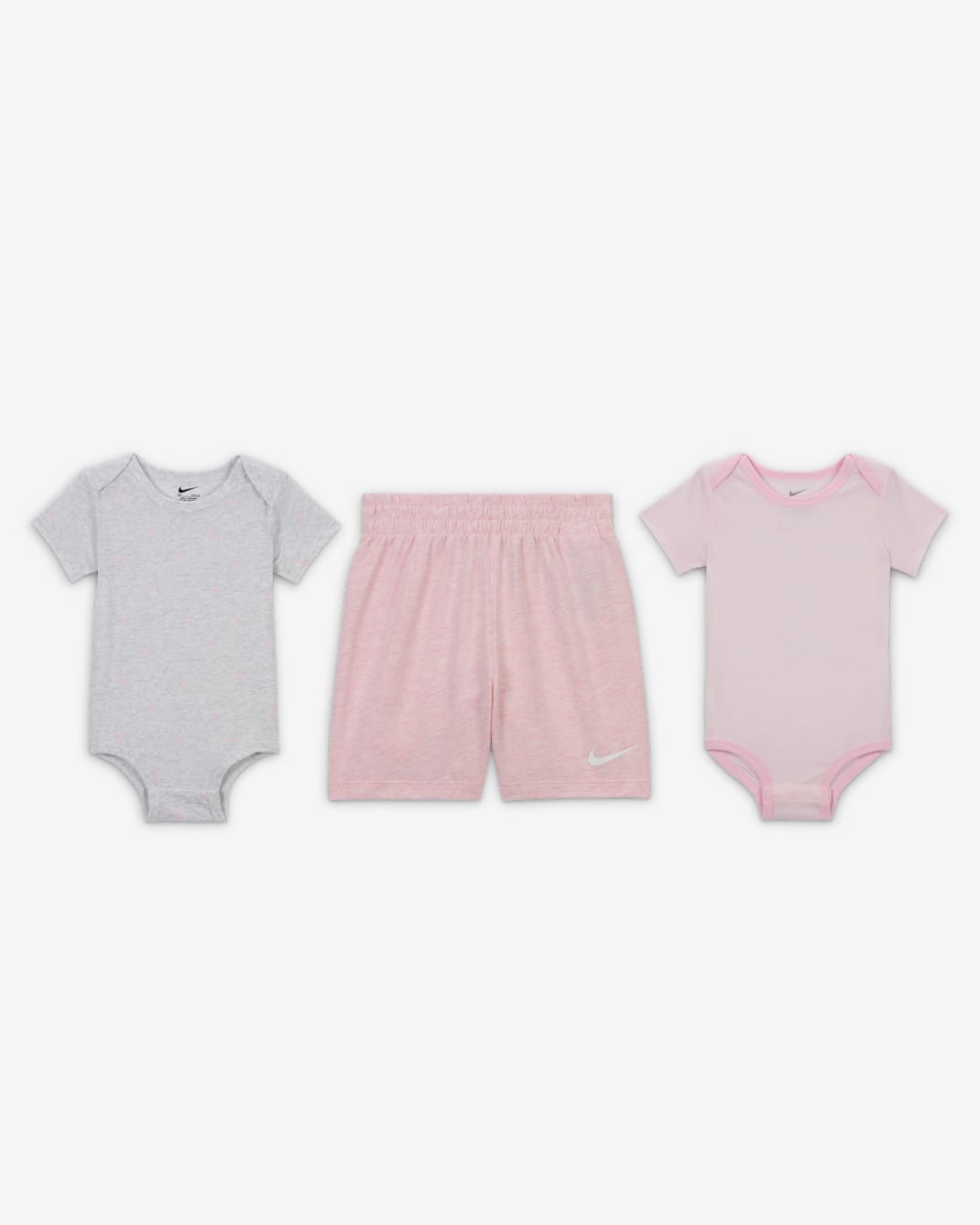 Nike Essentials Baby (12-24M) 3-Piece Striped Swooshfetti Set - Pink Foam