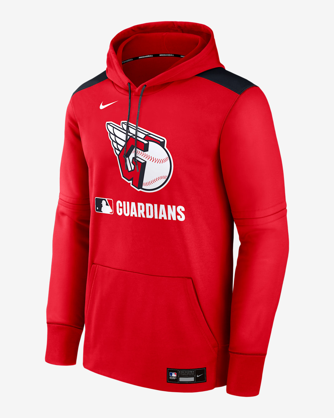 Sudadera con gorro sin cierre Nike Therma de la MLB para hombre Cleveland Guardians Authentic Collection - Rojo