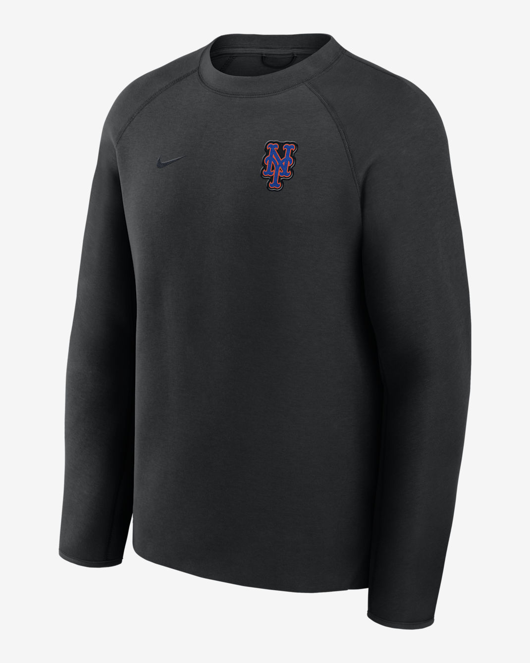 New York Mets Tech Fleece Men's Nike MLB Pullover Crew - Black