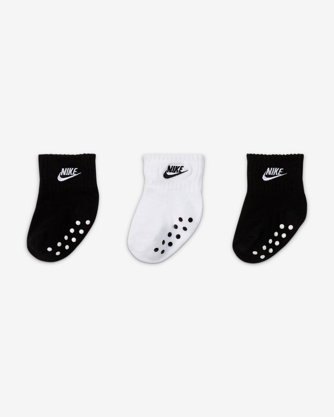 Calze alla caviglia con motivo gripper Nike (3 paia) - Bebè (6-12 mesi) - Multicolore/Nero/Bianco
