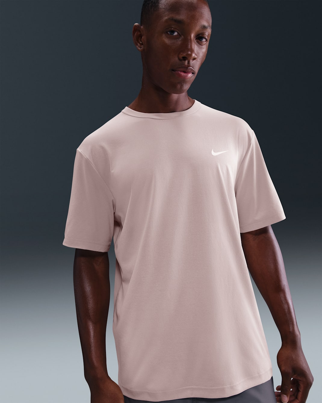 Nike Hyverse Men's Dri-FIT UV Short-sleeve Versatile Top - Silt Red/White