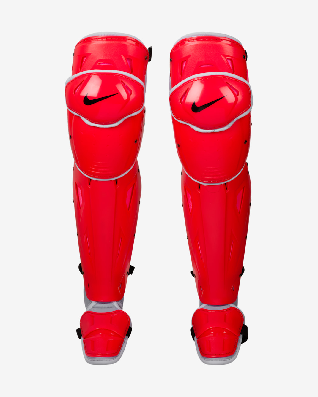 Protección para piernas para béisbol Nike Diamond Elite - Carmesí brillante/Hiperrosa/Negro/Negro