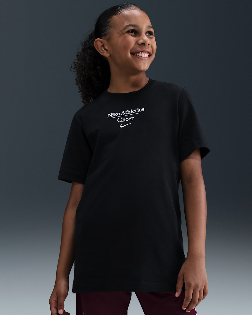 Playera para niños talla grande Nike Cheer - Negro