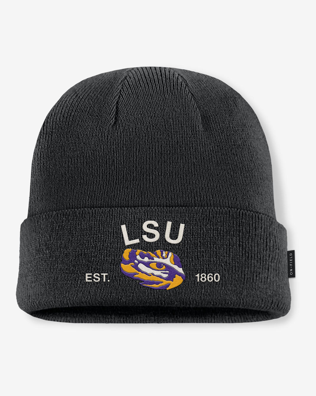 Gorro con dobladillo universitario Nike para hombre LSU 2025 Military Appreciation - Negro