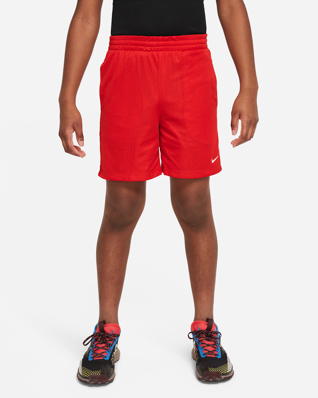 Nike Multi Big Kids' (Boys') Dri-FIT Mesh Shorts - University Red/White