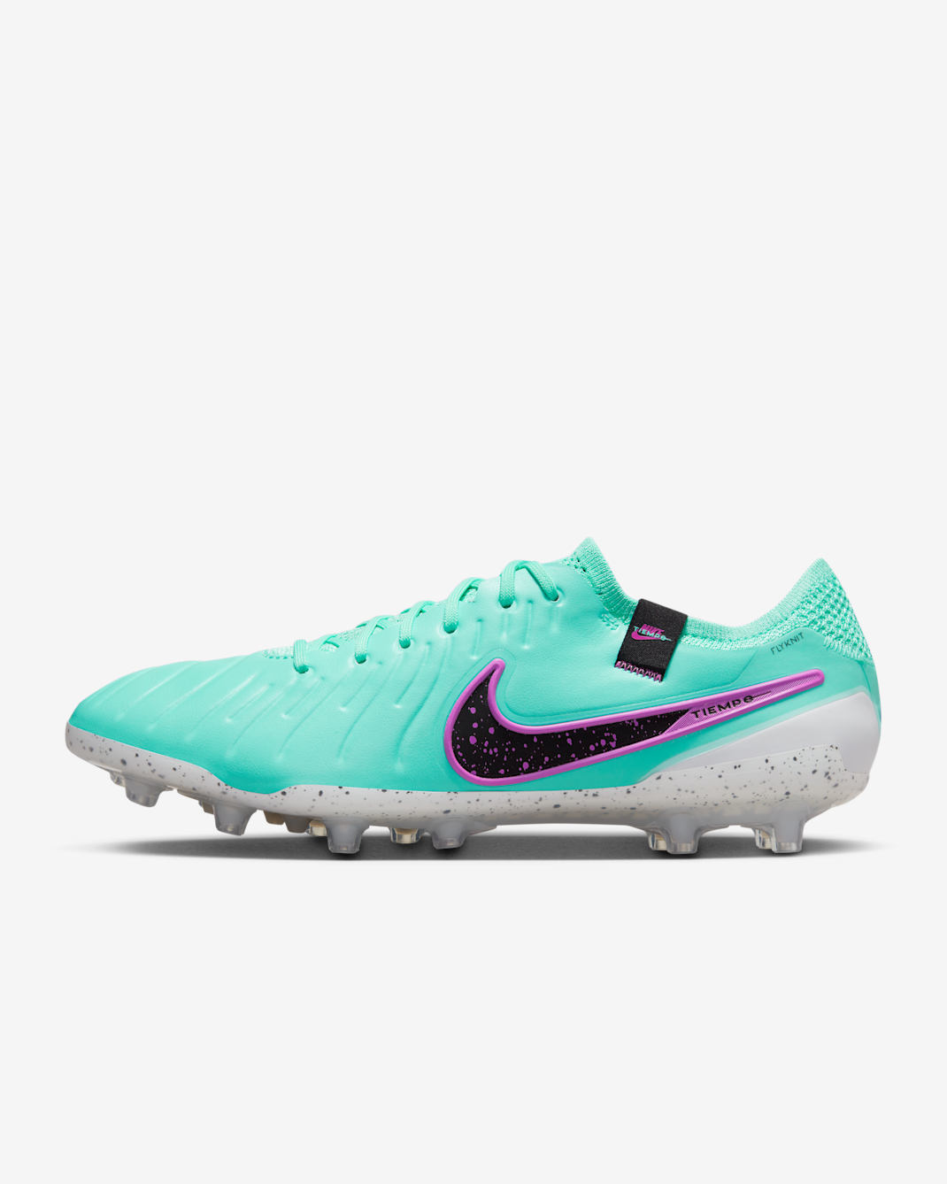 Nike Tiempo Legend 10 Elite 人工長草草皮低筒足球釘鞋 - Hyper Turquoise/Fuchsia Dream/黑色