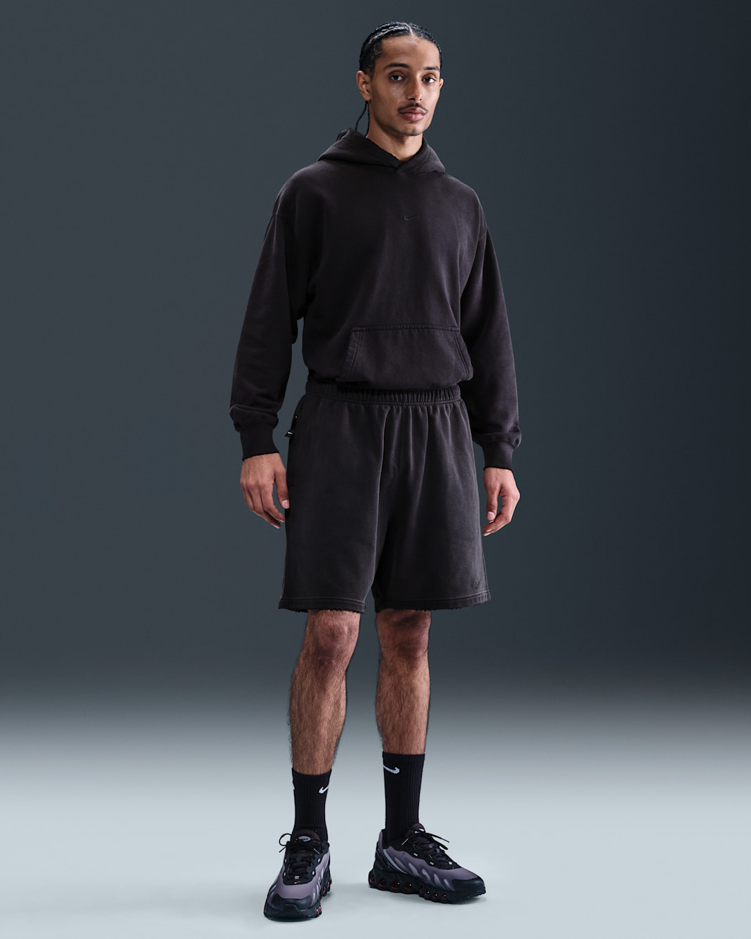 Nike Solo Swoosh Men's French Terry Shorts - Black/Black