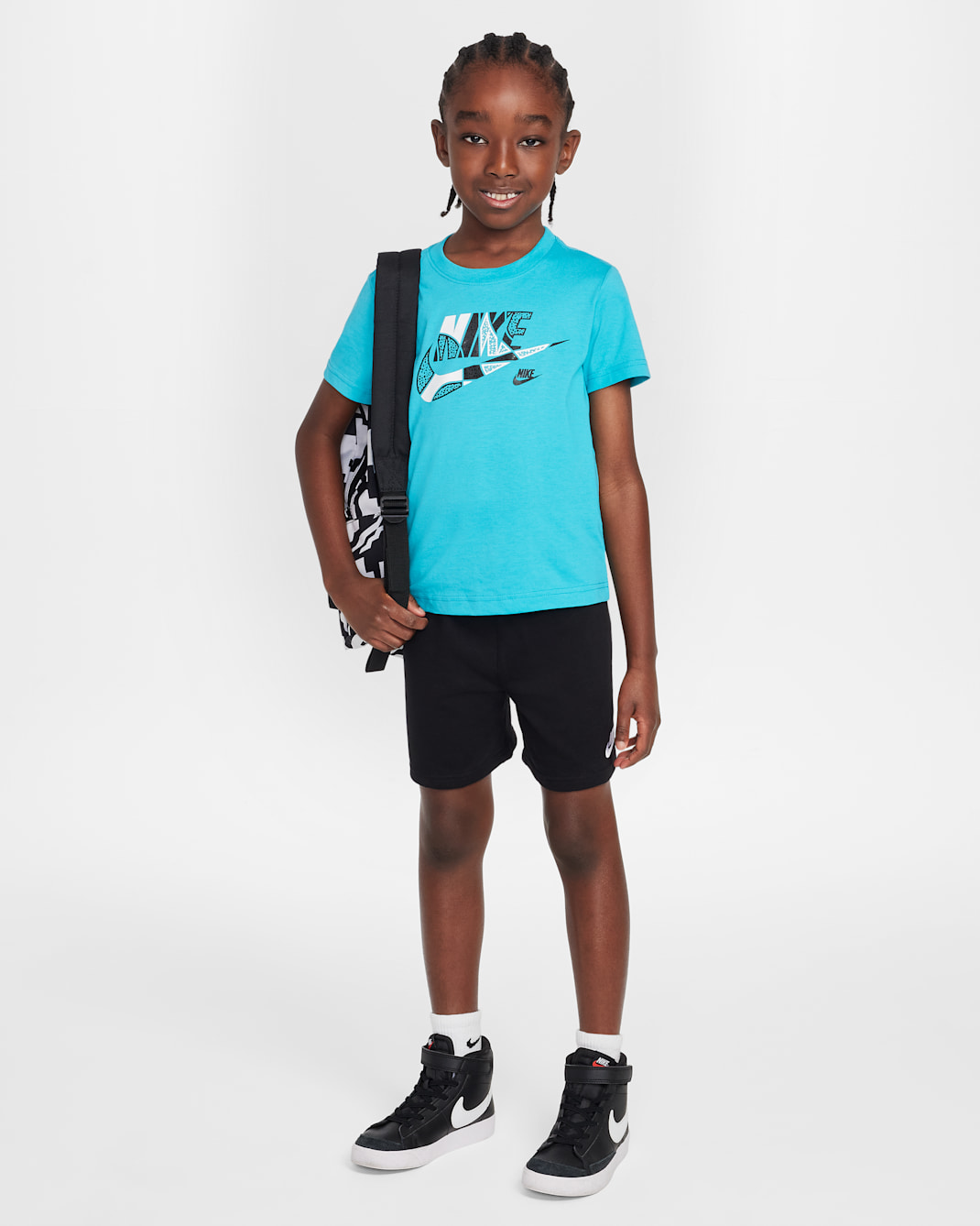 Nike Sportswear "Outside the Lines" Little Kids' 2-Piece French Terry Shorts Set - Black