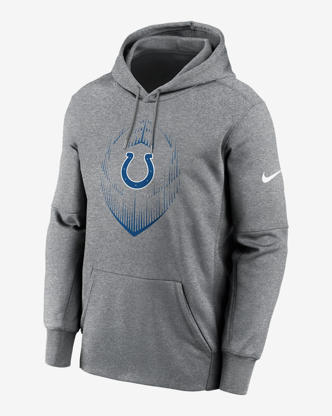 Sudadera con gorro sin cierre Nike Therma de la NFL para hombre Indianapolis Colts Icon - Gris jaspeado