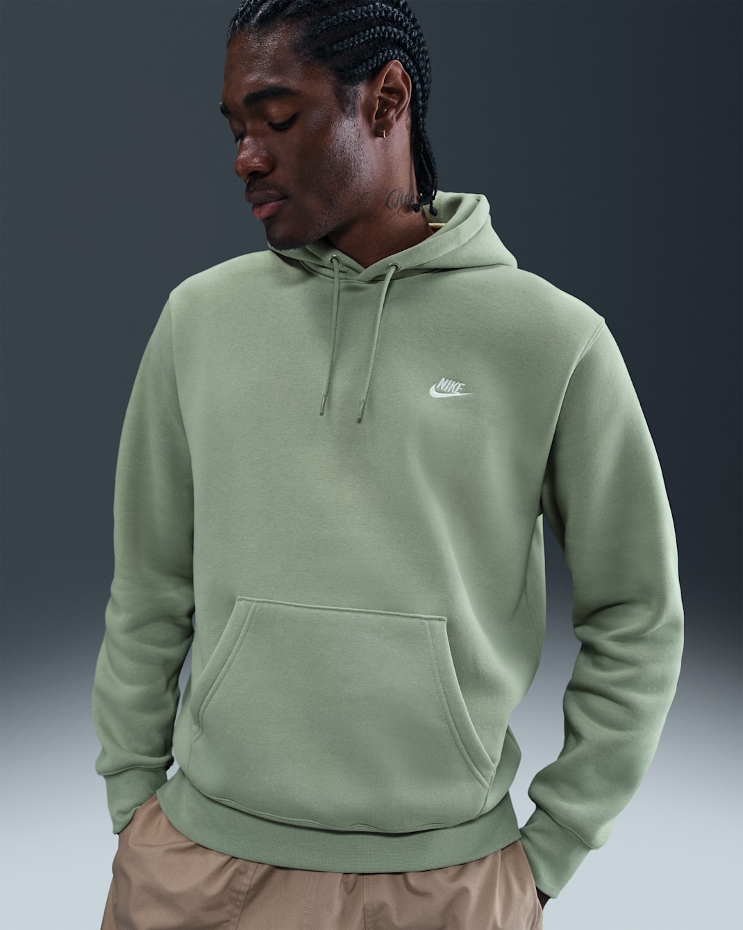 Nike Club Men's Pullover Fleece Hoodie - Jade Horizon/Jade Horizon/White