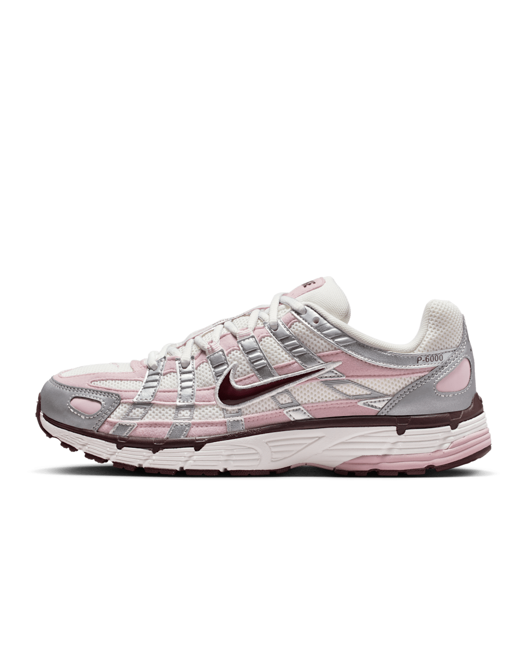 Nike P-6000 Women's Shoes - Summit White/Metallic Silver/Burgundy Crush/Plum Chalk
