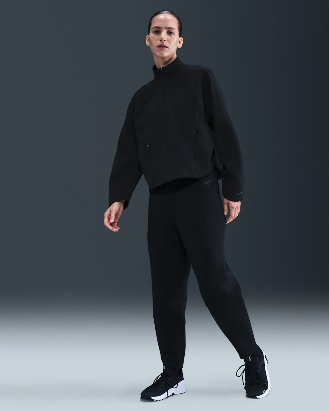 Nike Universa Women's Dri-FIT Mid-Rise Loose 7/8 Pants - Black/Black/Dark Smoke Grey