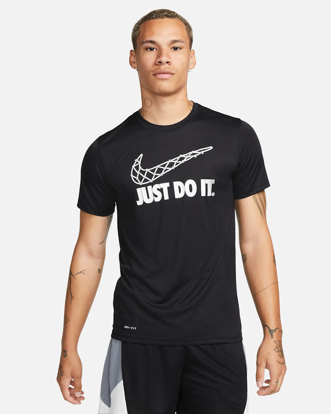 Nike Dri-FIT "Just Do It." Playera de básquetbol para hombre - Negro