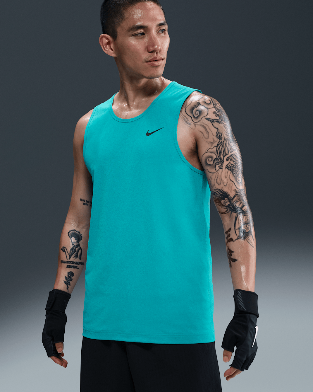 เสื้อกล้ามฟิตเนสแขนกุดผู้ชาย Nike Dri-FIT Hyverse - Dusty Cactus/ดำ