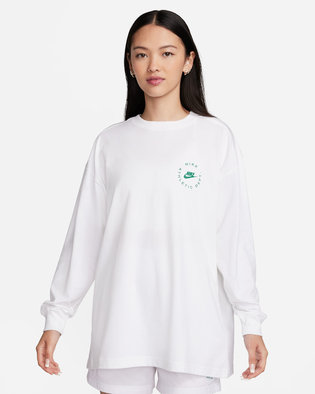 Nike Sportswear Women's Long-Sleeve Top - White/Malachite/Black