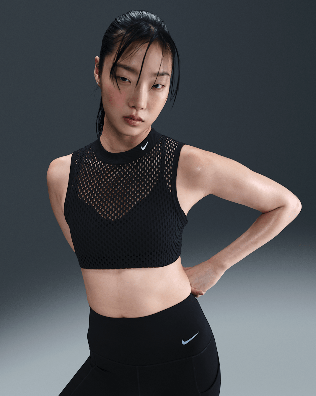 Nike Indy Net Women's Light-Support Padded Sports Bra - Black/White