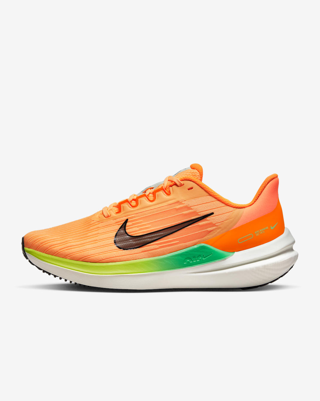 Nike Winflo 9 Women's Road Running Shoes - Peach Cream/Total Orange/Barely Green/Off-Noir