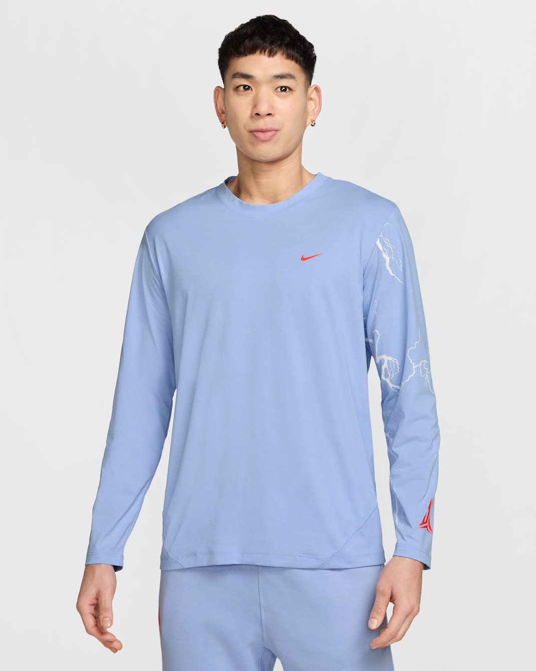 Ja Men's Dri-FIT Long-Sleeve Basketball Top - Cobalt Bliss/Bright Crimson