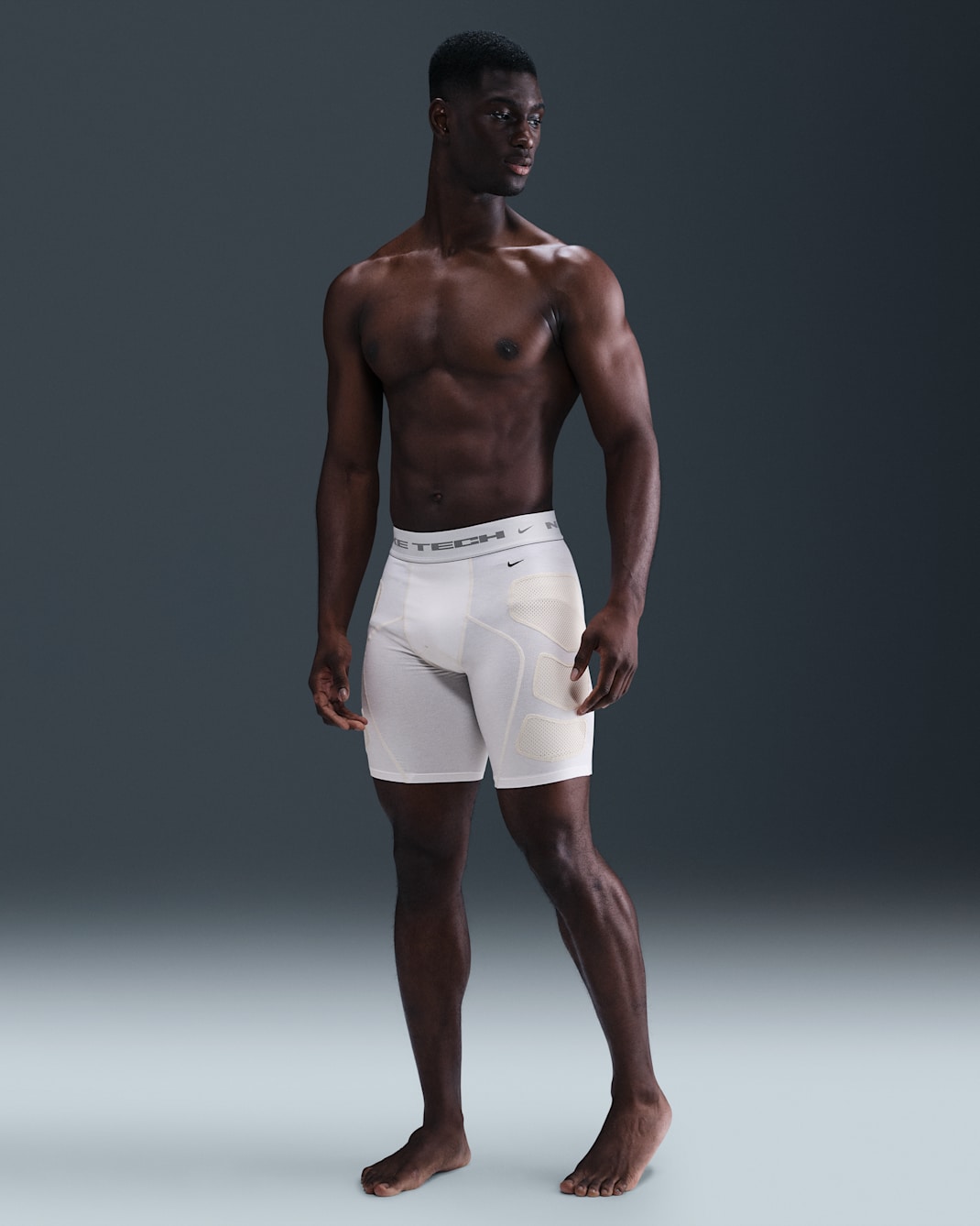 Nike Tech Men's Dri-FIT Base Layer Short - White/Light Bone/Light Bone/Black