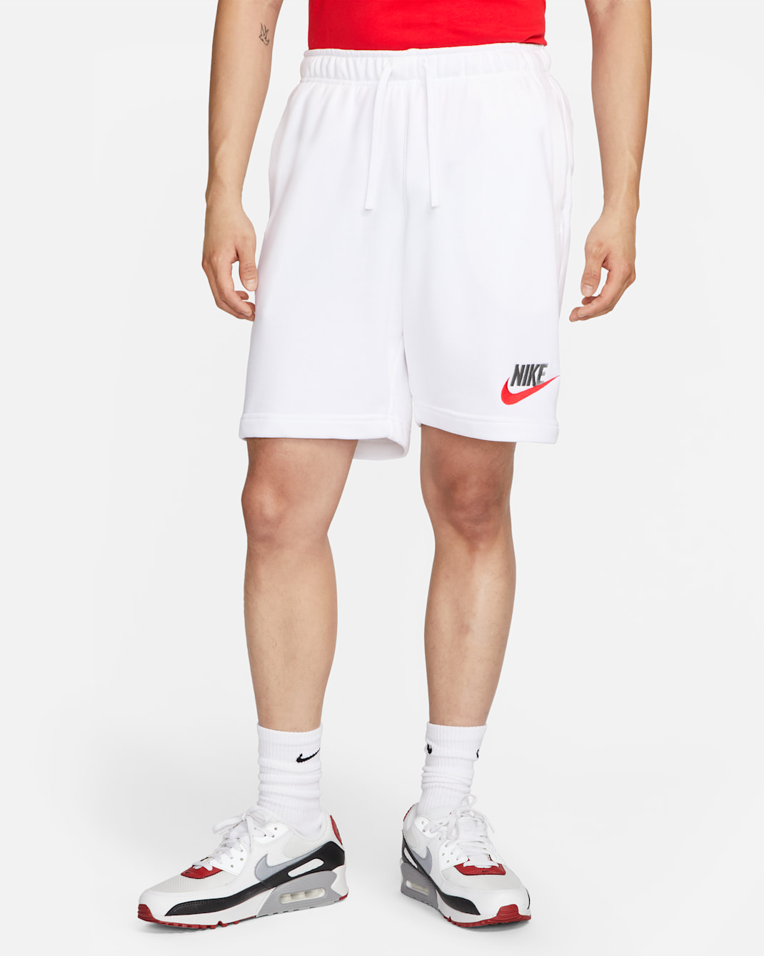 Nike Club Men's French Terry Shorts - White/White