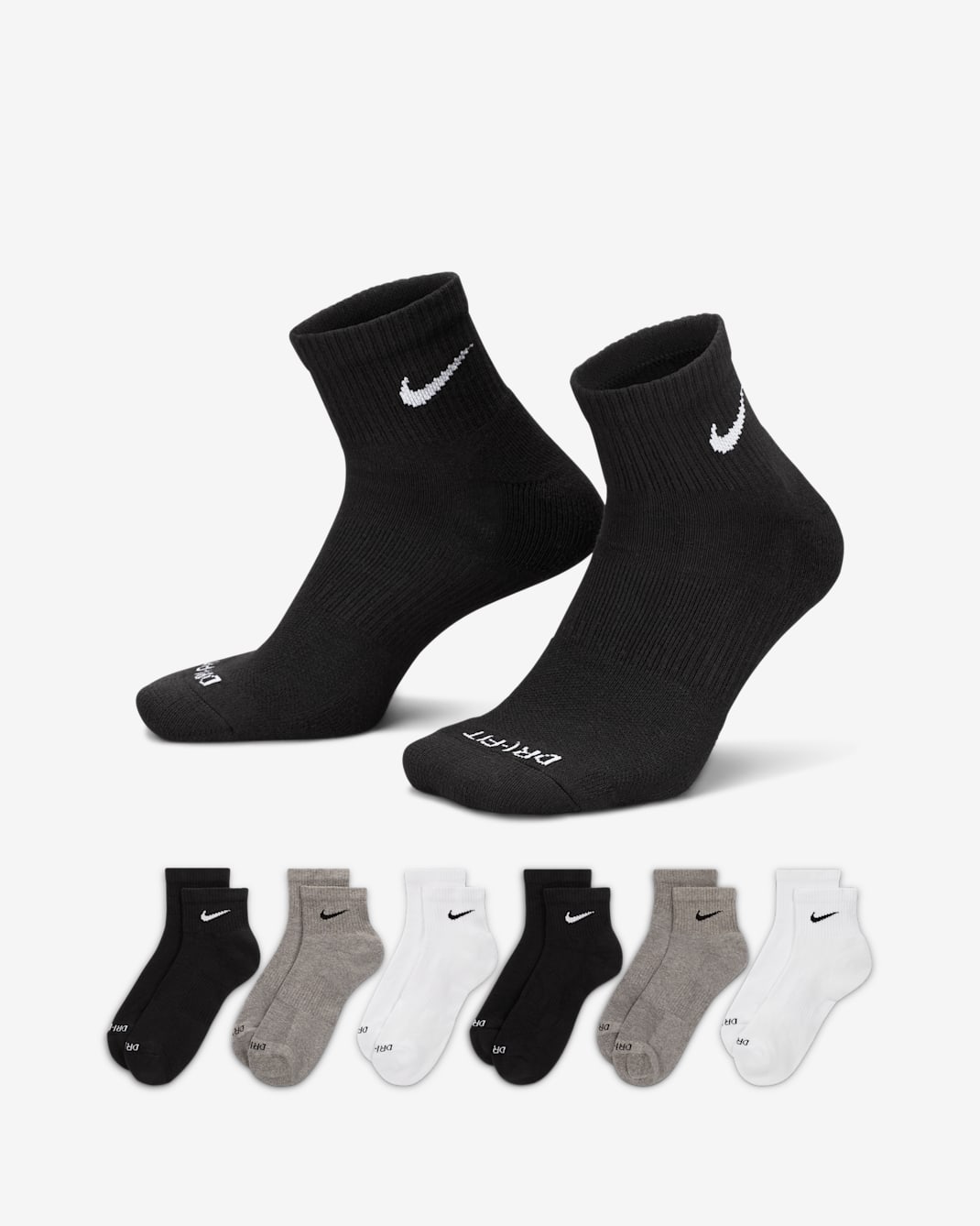 Nike Everyday Plus Cushioned Training Ankle Socks (6 Pairs) - Multi-Color