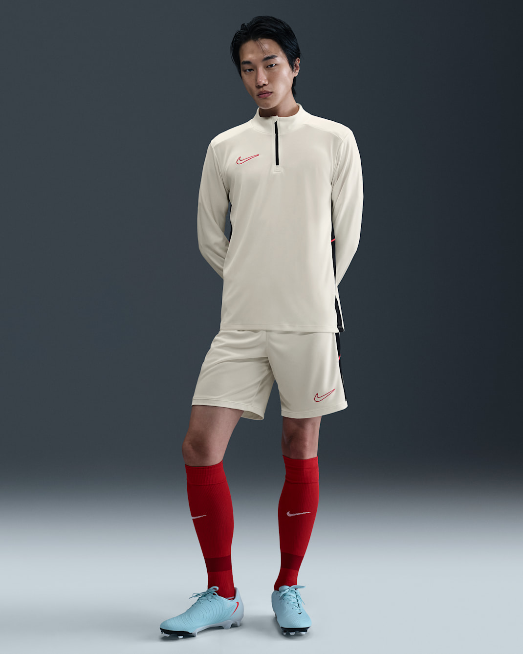 Nike Academy Pantalons curts Dri-FIT de futbol - Home - Sail/Negre/University Red