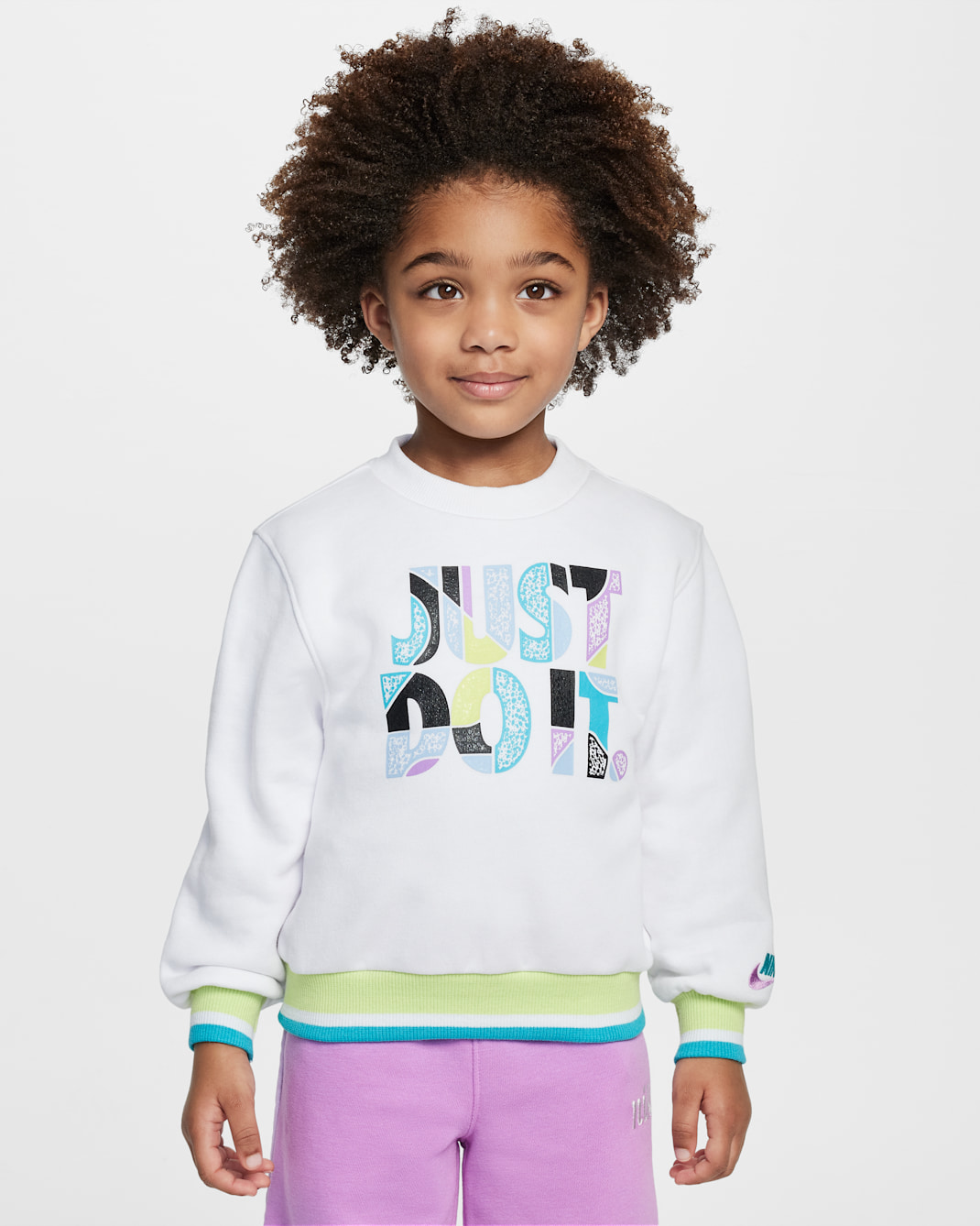 Nike Sportswear "Outside the Lines" Toddler French Terry Crew Top - White