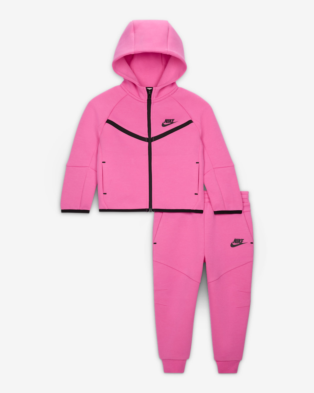 Conjunto de 2 piezas de Tech Fleece de cierre completo para bebé Nike Sportswear - Rosa alegre