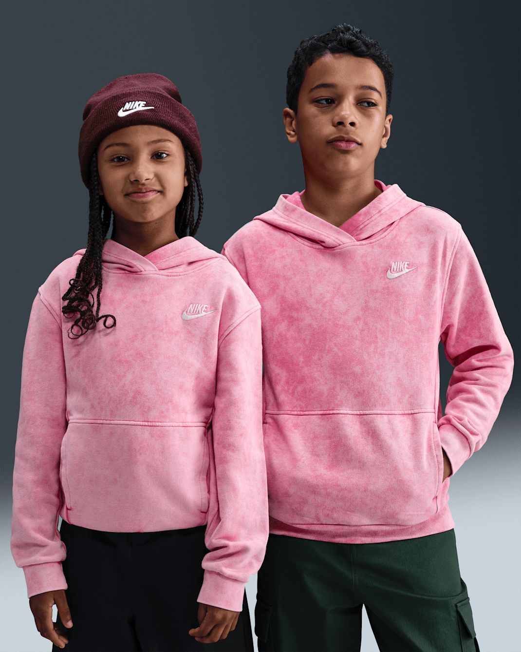 Sudadera con gorro sin cierre para niños talla grande Nike Sportswear - Rosa paleta/Blanco