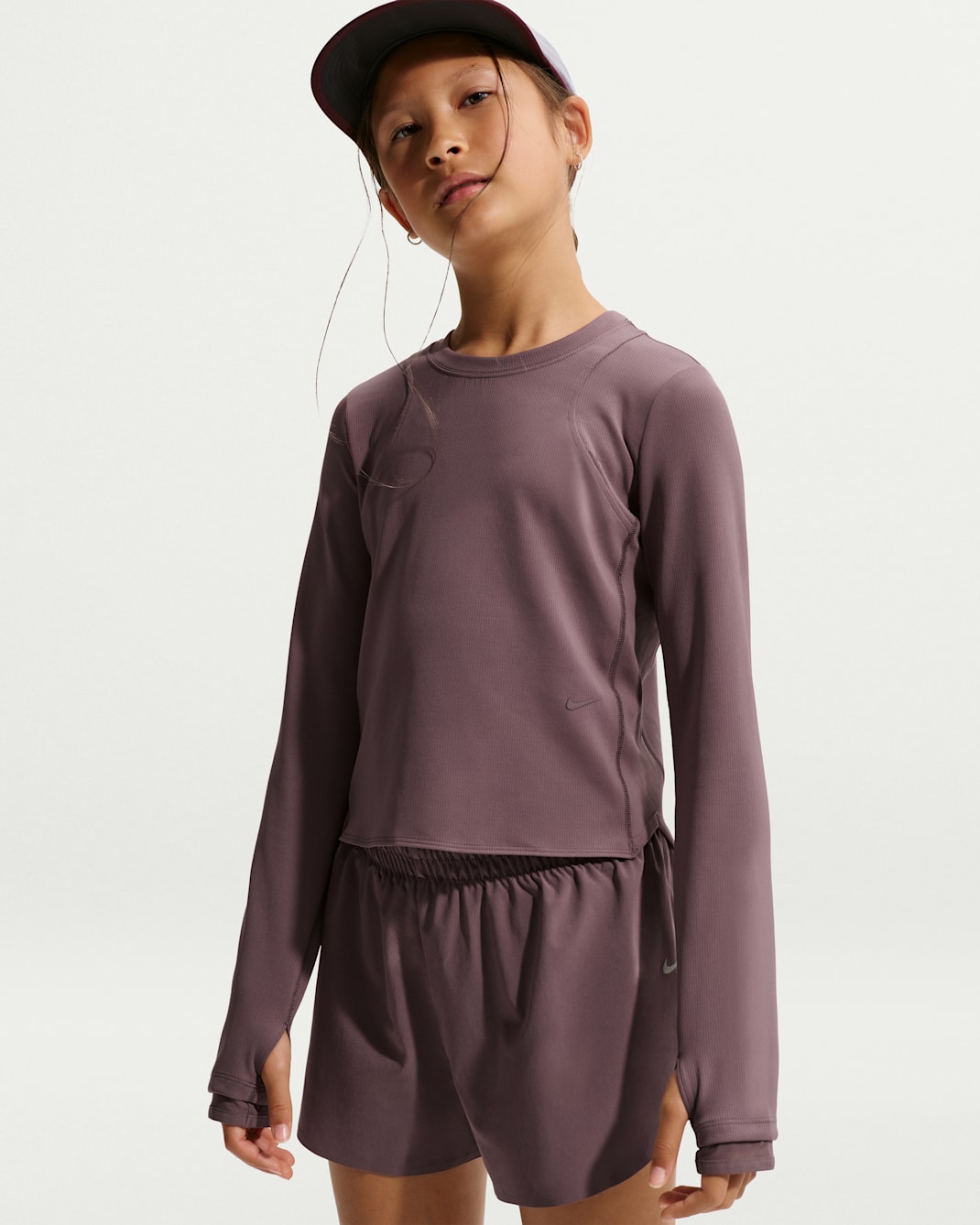 Haut à manches longues côtelé Dri-FIT Nike MAVN pour fille - Tattoo/Tattoo/Tattoo