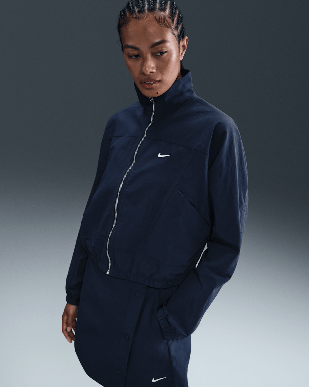 Nike Sportswear Everything Wovens Women's Oversized Repel UV Protection Jacket - Midnight Navy/Sail
