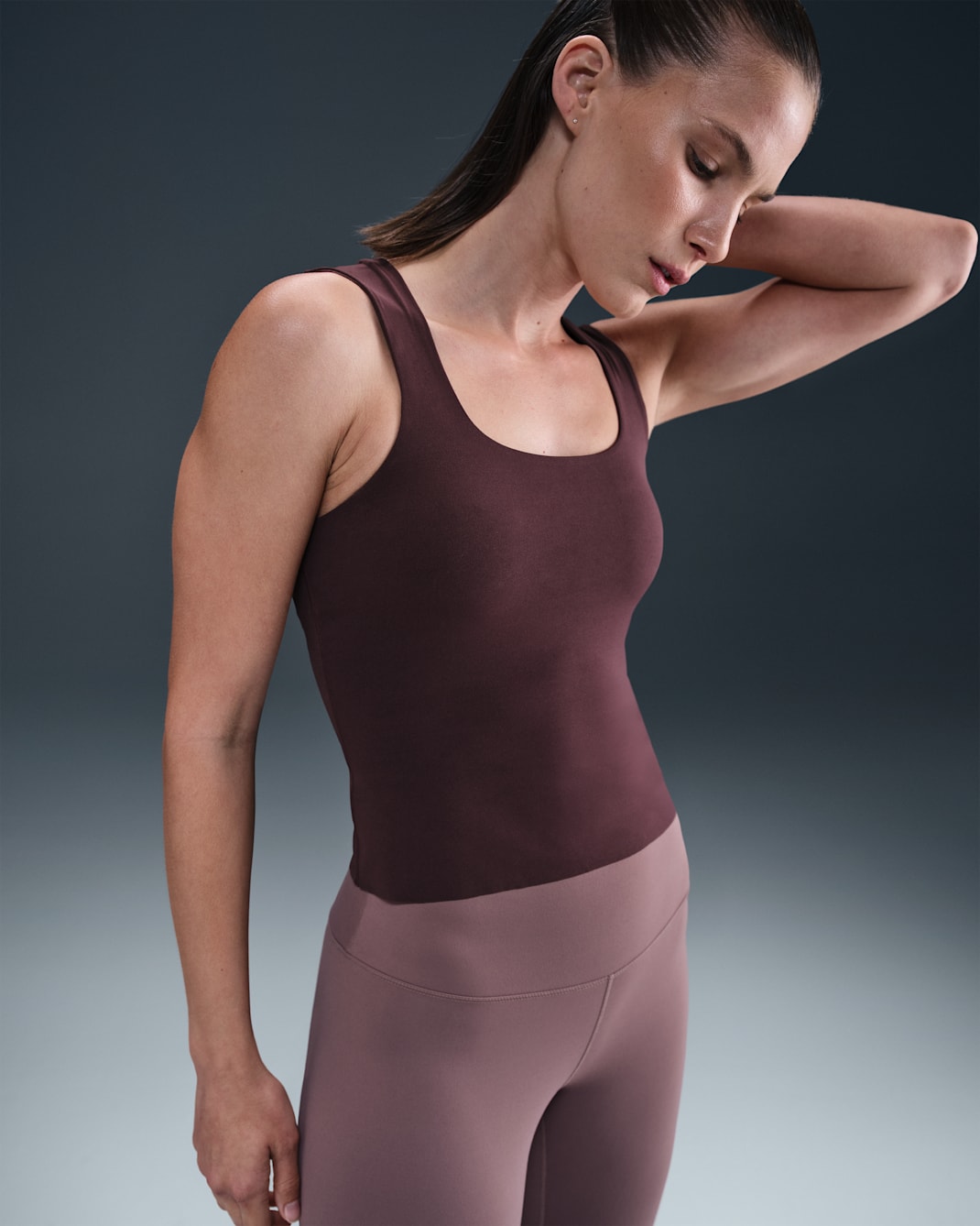 Nike Zenvy Women's Dri-FIT Tank Top - Burgundy Crush/White