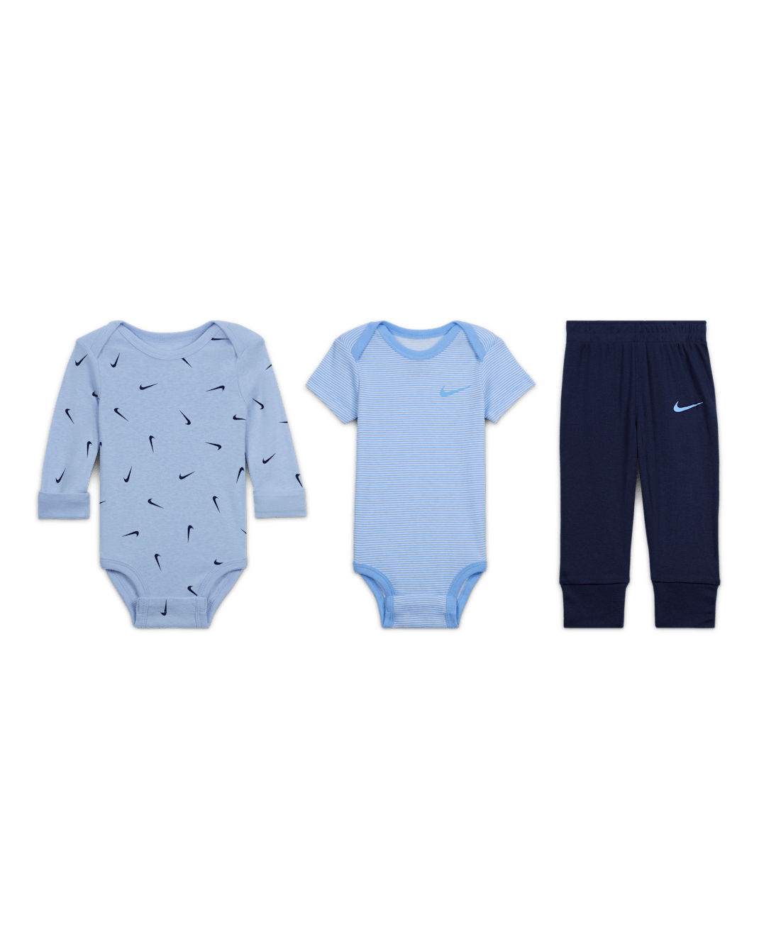 Nike Baby Essentials Baby (0-9M) 3-Piece Bodysuits and Pants Set - Multi-Color/Cobalt Bliss