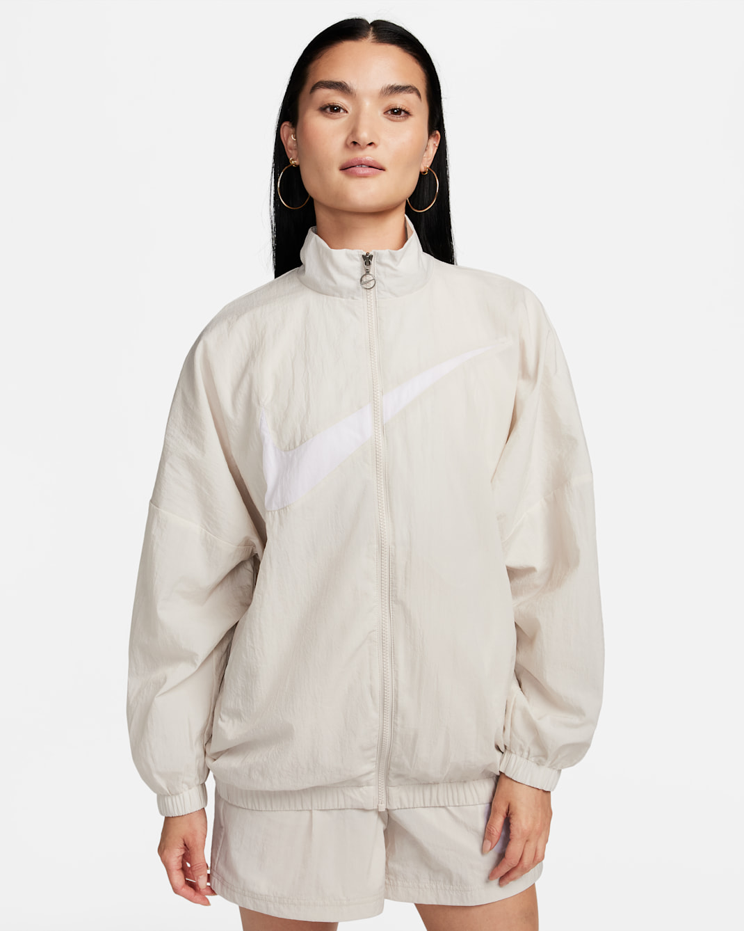 Nike Sportswear Essential Women's Woven Jacket - Light Orewood Brown/White