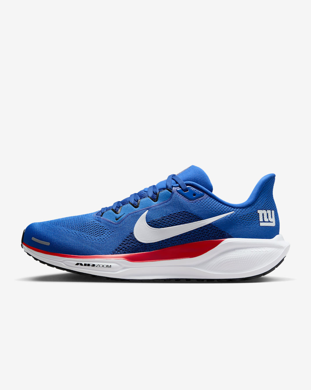 Tenis de correr en pavimento Nike de la NFL para hombre New York Giants Pegasus 41 - Azul enérgico/Rojo gimnasio/Blanco