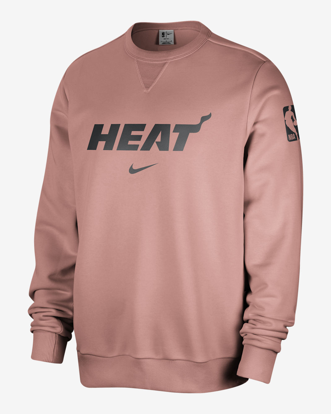 Sudadera de cuello redondo Nike Dri-FIT de la NBA para hombre Miami Heat Standard Issue - Rojo nebulosa/Marfil pálido/Negro