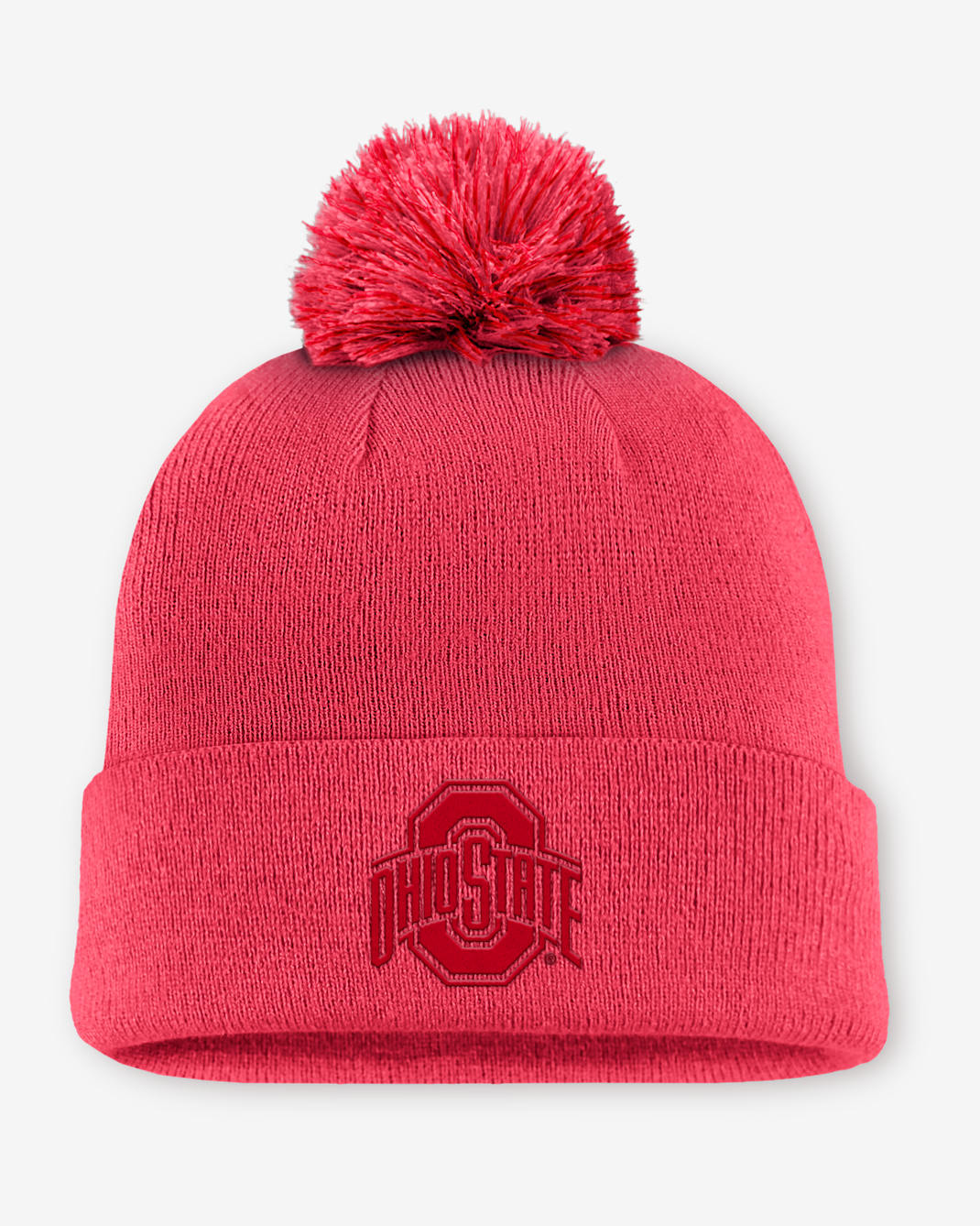 Ohio State Primetime Campus Toned Men's Nike College Cuffed Pom Beanie - Red