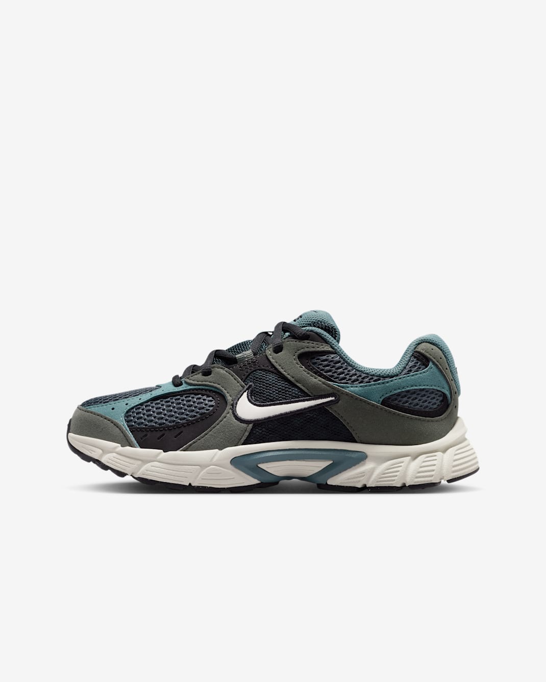 Nike V5 Runner semskede sko til store barn - Team Black/Mineral Slate/Mineral Spruce/Spruce Aura