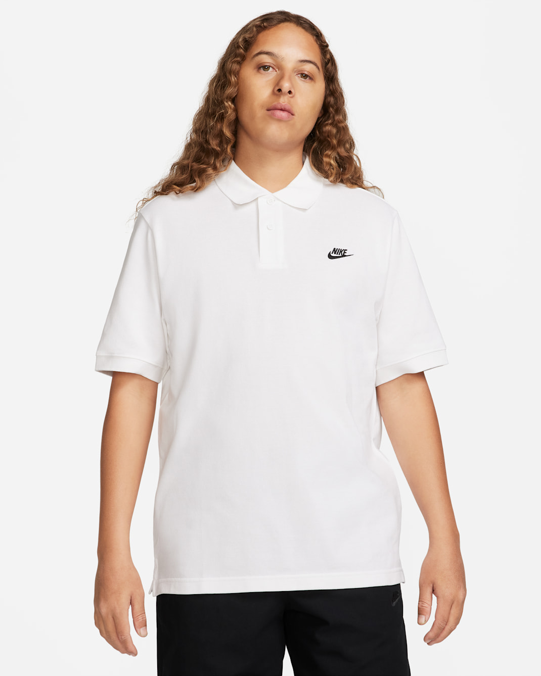 Nike Club Kurzarm-Poloshirt für Herren - Weiß/Schwarz