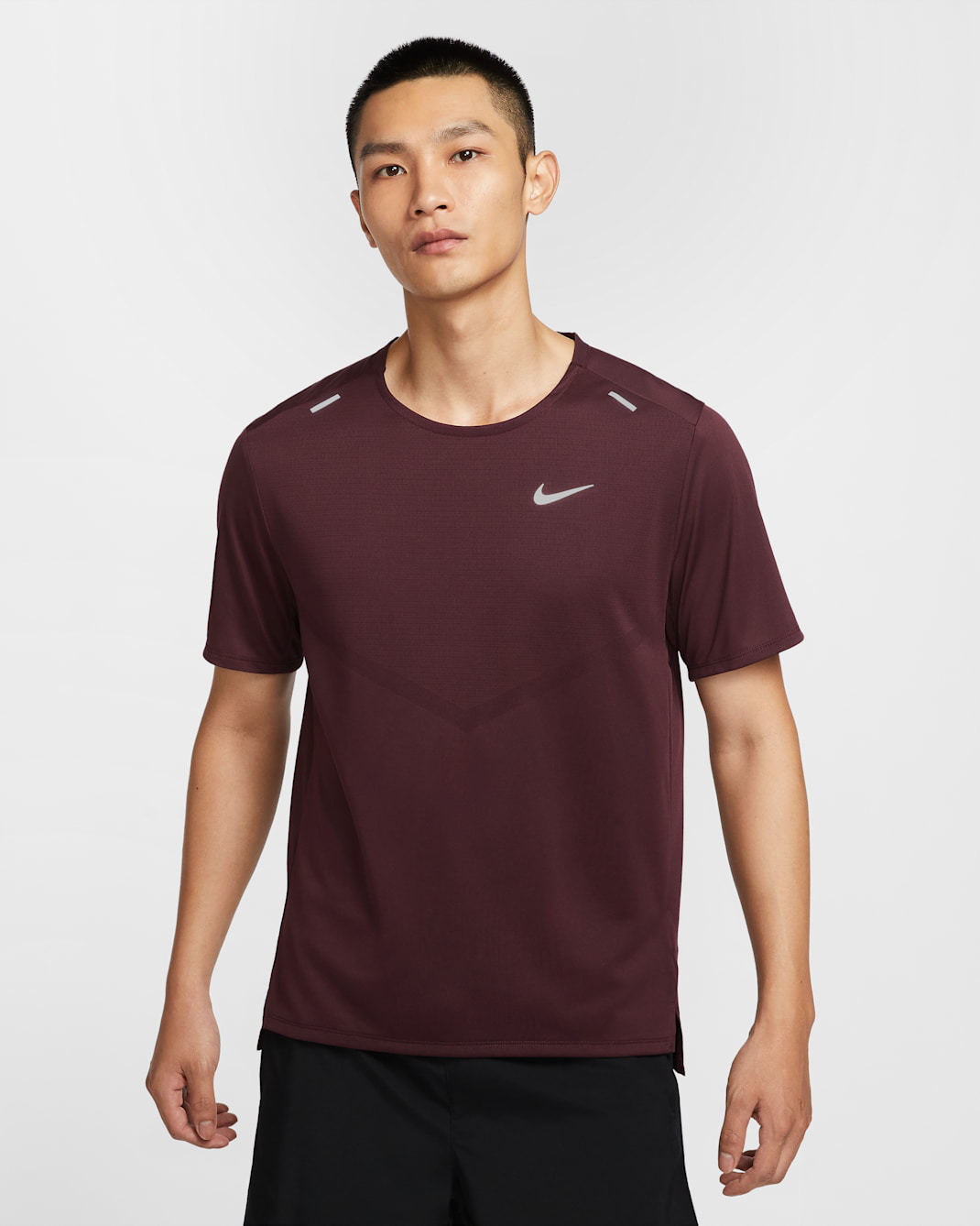 Nike Dri-FIT Rise 365 男款短袖跑步上衣 - Burgundy Crush