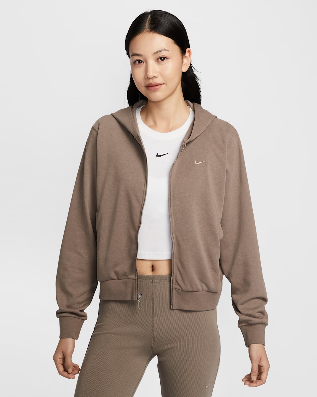 Nike Sportswear Chill Terry Women's Loose Full-Zip French Terry Hoodie - Mink Brown/Mink Brown