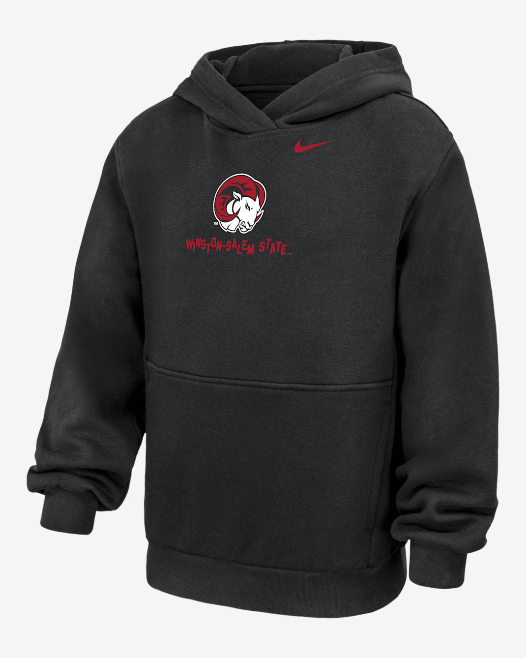 Winston-Salem State University Club Fleece Big Kids' Nike College Hoodie - Black