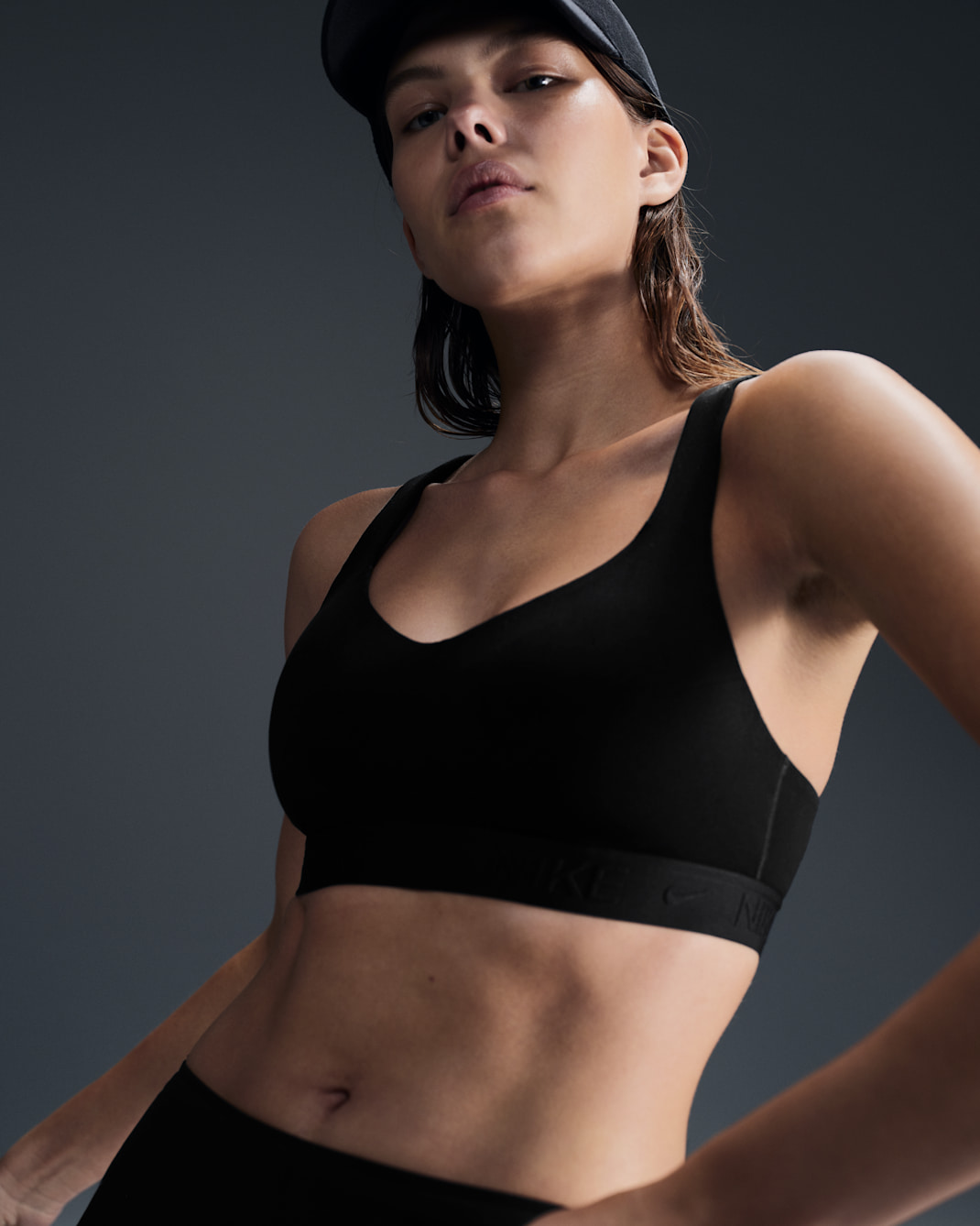 Nike Indy High Support Women's Padded Adjustable Sports Bra - Black/Black/Black